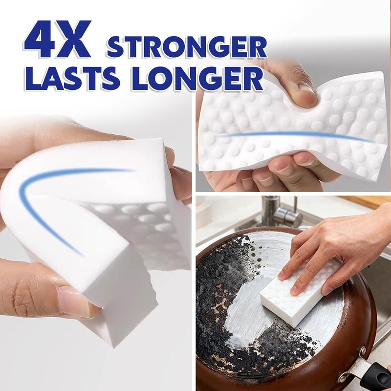 ISDGER 30 Pack 4X Density Magic Melamine Sponge Eraser, GRS Certified Cleaning Sponge Extra Durable & Long Lasting, Stovetop Cooktop Cleaner Sponge for Kitchen Glass Marble - Image 3